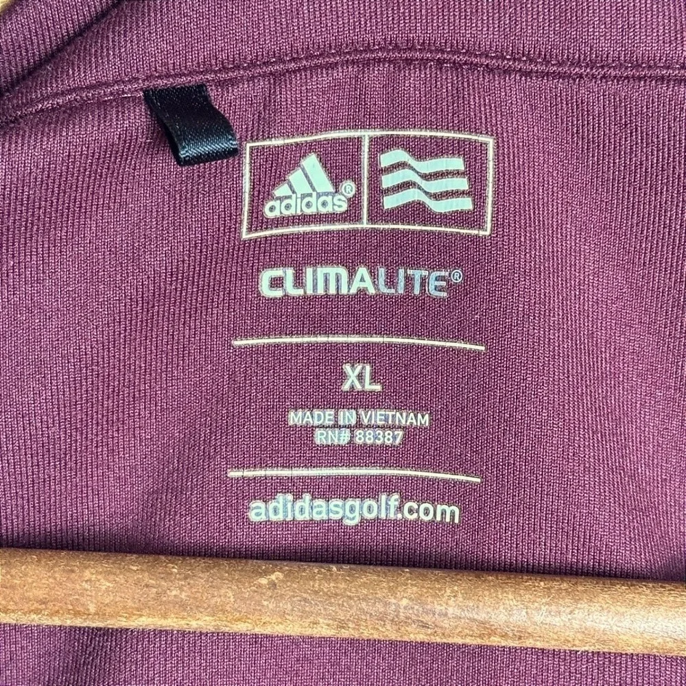 Adidas‎ Golf Climalite Mens XL Burgundy Quarter Zip Pullover VB National Maroon